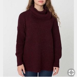American Apparel Turtleneck Knit Fisherman Sweater